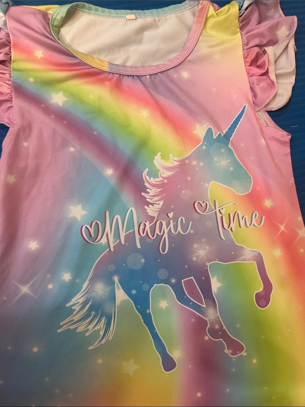 Girls' Rainbow Unicorn Nightgown - Magic Time Pink